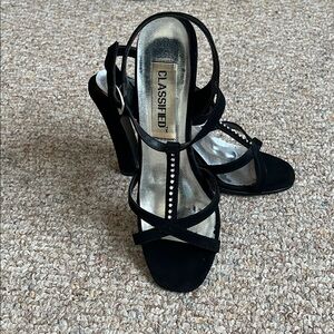 Classified Black Strappy Heels